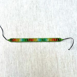 Handmade bracelet by the Wayuu Indigenous People of Colombia
